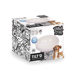 M-Pets - M-Pets Urban Style Seramik Kedi Mama ve Su Kabı Siyah Beyaz 350 Ml 15x14,5x11,5 Cm 