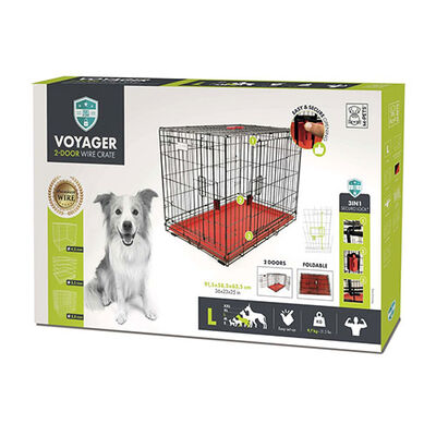 M-Pets Voyager 2 Kapılı Köpek Kafesi Large Kırmızı 91x58x63 Cm 