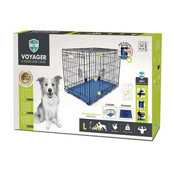 M-Pets - M-Pets Voyager 2 Kapılı Köpek Kafesi Large Mavi 91x58x63 Cm 