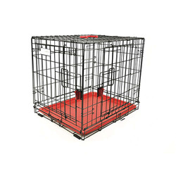 M-Pets Voyager 2 Kapılı Köpek Kafesi Medium Kırmızı 76x48x53 Cm - Thumbnail