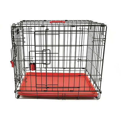 M-Pets Voyager 2 Kapılı Köpek Kafesi Medium Kırmızı 76x48x53 Cm 