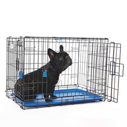 M-Pets Voyager 2 Kapılı Köpek Kafesi Medium Mavi 76x48x53 Cm - Thumbnail