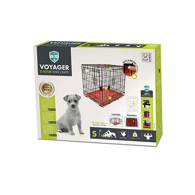 M-Pets Voyager 2 Kapılı Köpek Kafesi Small Kırmızı 61x46x48 Cm 