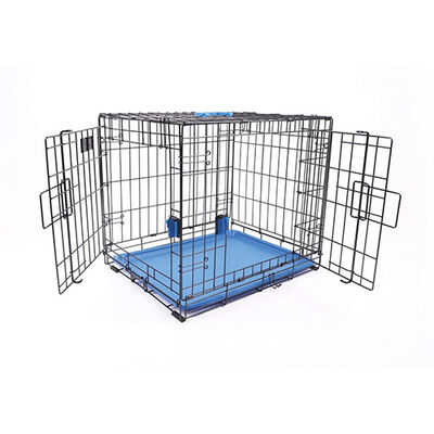 M-Pets Voyager 2 Kapılı Köpek Kafesi Small Mavi 61x46x48 Cm 