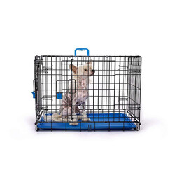 M-Pets Voyager 2 Kapılı Köpek Kafesi Small Mavi 61x46x48 Cm - Thumbnail