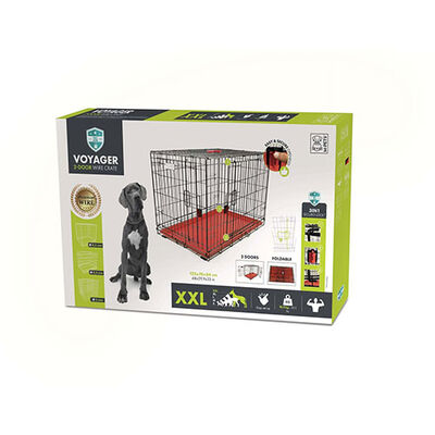 M-Pets Voyager 2 Kapılı Köpek Kafesi XXLarge Kırmızı 122x76x84 Cm 