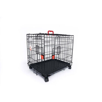 M-Pets Voyager Tekerlekli 2 Kapılı Köpek Kafesi Medium Siyah 76x48x53 Cm 