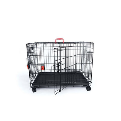 M-Pets Voyager Tekerlekli 2 Kapılı Köpek Kafesi Medium Siyah 76x48x53 Cm 