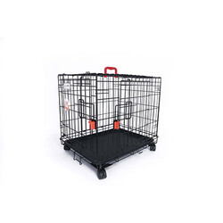 M-Pets Voyager Tekerlekli 2 Kapılı Köpek Kafesi Medium Siyah 76x48x53 Cm - Thumbnail