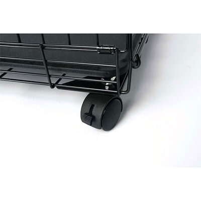 M-Pets Voyager Tekerlekli 2 Kapılı Köpek Kafesi Medium Siyah 76x48x53 Cm 