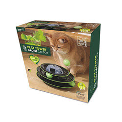 M-Pets - M-Pets Yaylı Dönen Top Kedi Oyuncağı Siyah 25 Cm 