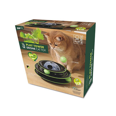 M-Pets Yaylı Dönen Top Kedi Oyuncağı Siyah 25 Cm 