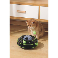 M-Pets Yaylı Dönen Top Kedi Oyuncağı Siyah 25 Cm - Thumbnail