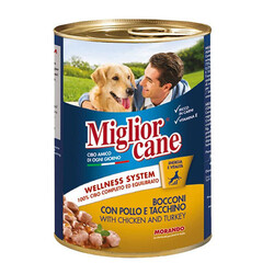 Miglior - Miglior Cane Tavuklu ve Hindili Yetişkin Köpek Konservesi 6 Adet 405 Gr 