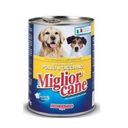 Miglior - Miglior Cane Tavuklu Ve Hindili Katkısız Yetişkin Köpek Konservesi