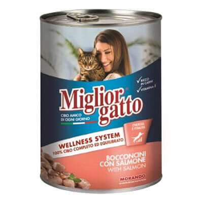 Miglior Gatto Somon Balıklı Yetişkin Kedi Konservesi 12 Adet 405 Gr 