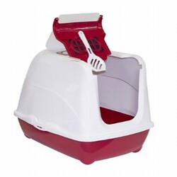 Moderna - Moderna Flip Cat Kapalı Kedi Tuvaleti 50 Cm Kırmızı 