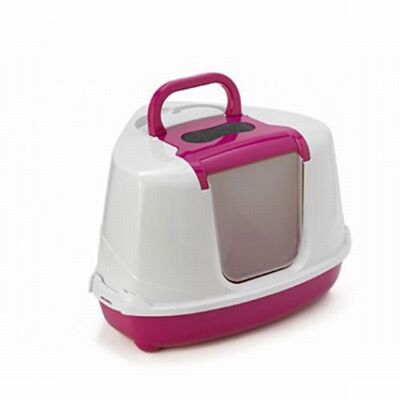 Moderna Flip Köşeli Kapalı Kedi Tuvaleti Fuşya 