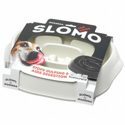 Moderna Slomo Hızlı Yeme Önleyici Köpek Mama Kabı Beyaz 950 Ml - Thumbnail