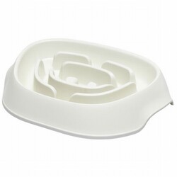 Moderna Slomo Hızlı Yeme Önleyici Köpek Mama Kabı Beyaz 950 Ml - Thumbnail