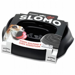Moderna Slomo Hızlı Yeme Önleyici Köpek Mama Kabı Siyah 950 Ml - Thumbnail