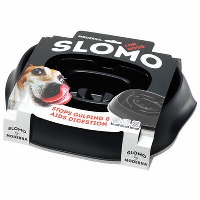 Moderna Slomo Hızlı Yeme Önleyici Köpek Mama Kabı Siyah 950 Ml 