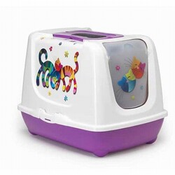 Moderna - Moderna Trendy Kapalı Kedi Tuvaleti Fuşya 50 Cm