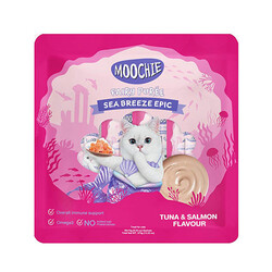 Moochie - Moochie Ton Balıklı ve Somonlu Sıvı Kedi Ödül Maması 25x15 Gr 