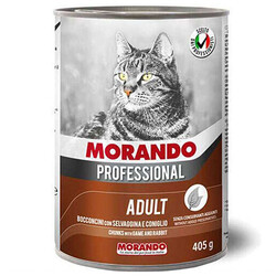Morando - Morando Professional Av Hayvanlı ve Tavşanlı Yetişkin Kedi Konservesi 12 Adet 405 Gr 