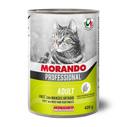 Morando - Morando Professional Pate Biftekli ve Sebzeli Yetişkin Kedi Konservesi 12 Adet 400 Gr 