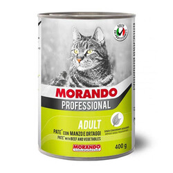 Morando - Morando Professional Pate Biftekli ve Sebzeli Yetişkin Kedi Konservesi 24 Adet 400 Gr 