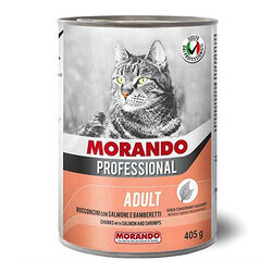 Morando - Morando Professional Somonlu ve Karidesli Yetişkin Kedi Konservesi 12 Adet 405 Gr 