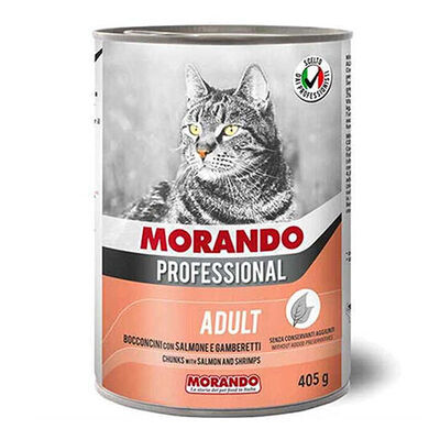Morando Professional Somonlu ve Karidesli Yetişkin Kedi Konservesi 12 Adet 405 Gr 