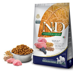 ND - N&D Ancestral Grain Medium Maxi Yaban Mersinli Kuzulu Düşük Tahıllı Yetişkin Köpek Maması 12 Kg 