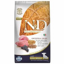 ND - N&D Ancestral Grain Mini Puppy Kuzulu Yaban Mersinli Küçük Irk Düşük Tahıllı Yavru Köpek Maması 7 Kg 