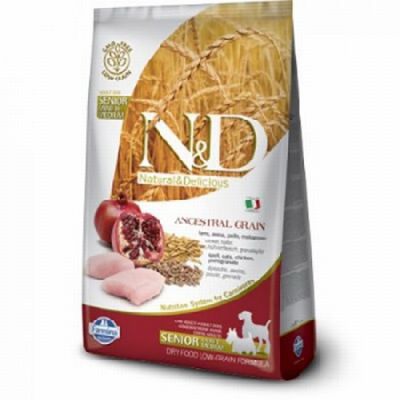 N&D Ancestral Grain Senior Tavuklu Narlı Düşük Tahıllı Yaşlı Köpek Maması 12 Kg 