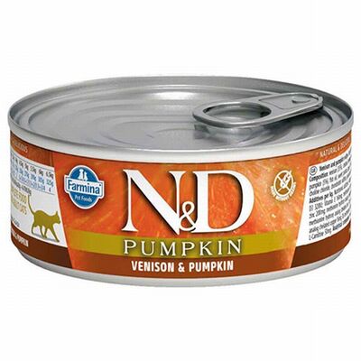 N&D Pumpkin Balkabaklı Geyik Etli Tahılsız Yetişkin Kedi Konservesi 80 Gr 