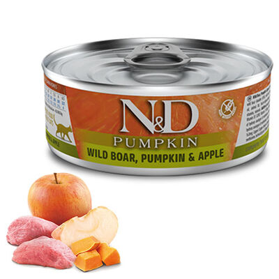 N&D Pumpkin Balkabaklı Yaban Domuzlu Elmalı Yetişkin Kedi Konservesi