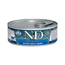 ND - N&D Ocean Levrek Mürekkep Balığı Yetişkin Kedi Konservesi