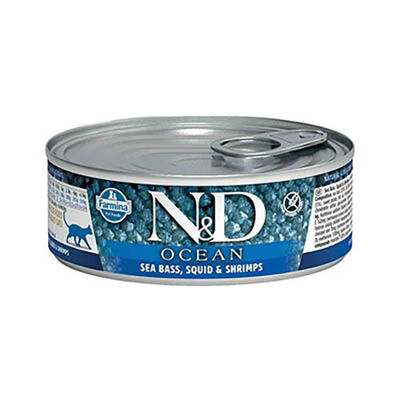 N&D Ocean Levrek Mürekkep Balığı Yetişkin Kedi Konservesi
