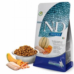 ND - N&D Ocean Morina Balıklı Balkabaklı Karidesli Kavunlu Tahılsız Yavru Kedi Maması 5 Kg 