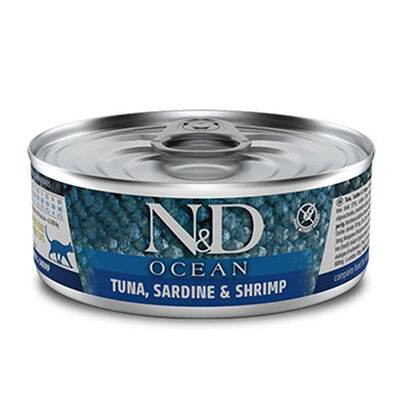 N&D Ocean Pumpkin Balkabaklı Levrekli Sardalyalı Karidesli Tahılsız Yetişkin Kedi Konservesi 80 Gr
