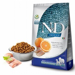 ND - N&D Ocean Ringa Balıklı Portakallı Medium Maxi Tahılsız Yetişkin Köpek Maması 12 Kg 