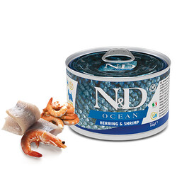 ND - N&D Ocean Ringa Balıklı Karidesli Küçük Irk Tahılsız Yetişkin Köpek Konservesi 140 Gr 