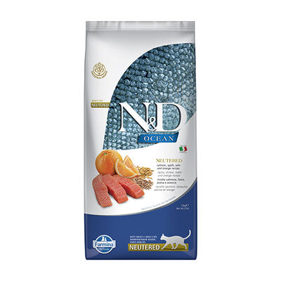 N&D Ocean Somonlu Portakallı Düşük Tahıllı Kısırlaştırılmış Kedi Maması 10 Kg 