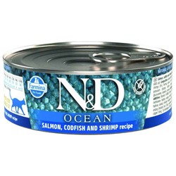 N&D - N&D Ocean Somon,Morina Balığı,Karides Yetişkin Kedi Konservesi