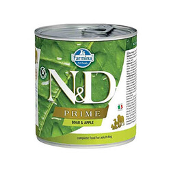ND - N&D Prime Yaban Domuzlu ve Elmalı Tahılsız Yetişkin Köpek Konservesi 285 Gr