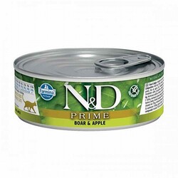 ND - N&D Prime Yaban Domuzlu Elmalı Tahılsız Yetişkin Kedi Konservesi 80 Gr 