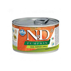 ND - N&D Pumpkin Balkabaklı Yaban Domuzlu ve Elmalı Küçük Irk Tahılsız Yetişkin Köpek Konservesi 140 Gr