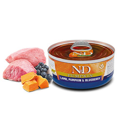 ND - N&D Pumpkin Balkabaklı Kuzulu Yaban Mersinli Tahılsız Yetişkin Kedi Konservesi 6 Adet 70 Gr 